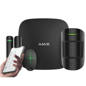Zestaw alarmowy AJAX StarterKit, Bezprzewodowa Centrala Hub, Czujka PIR kontaktron Pilot