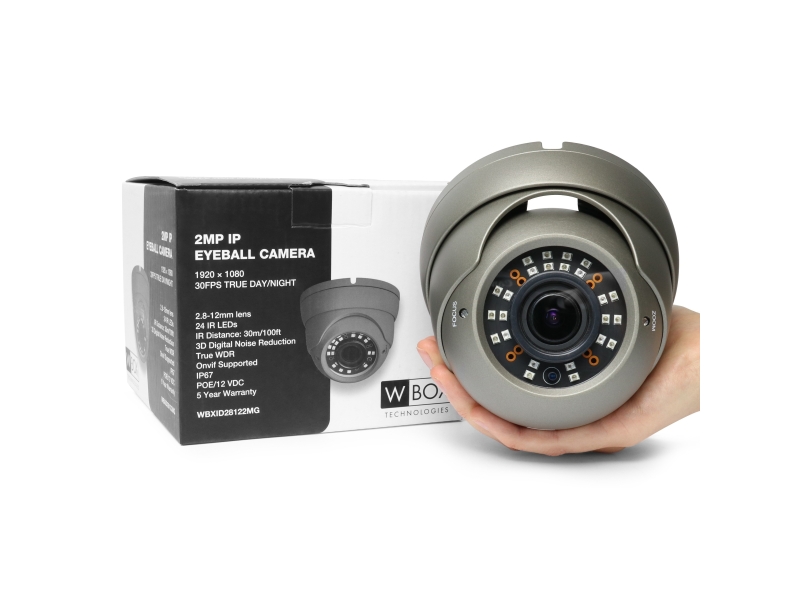 MONITORING DOMU Kamera kopułowa IP WBOX WBXID28122MG zoom, 2 Mpx, klasa szczelności IP67