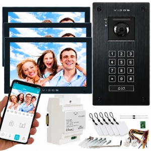 Wideodomofon Vidos 2IP na 3 monitory M205B-X + S204B Android Podczerwień MicroSD