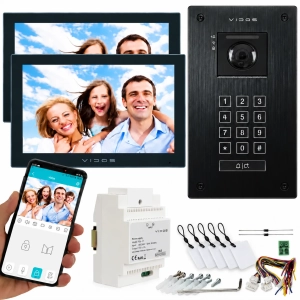 Wideodomofon Vidos 2IP Dwa monitory M205B-X + S204B Android Podczerwień MicroSD