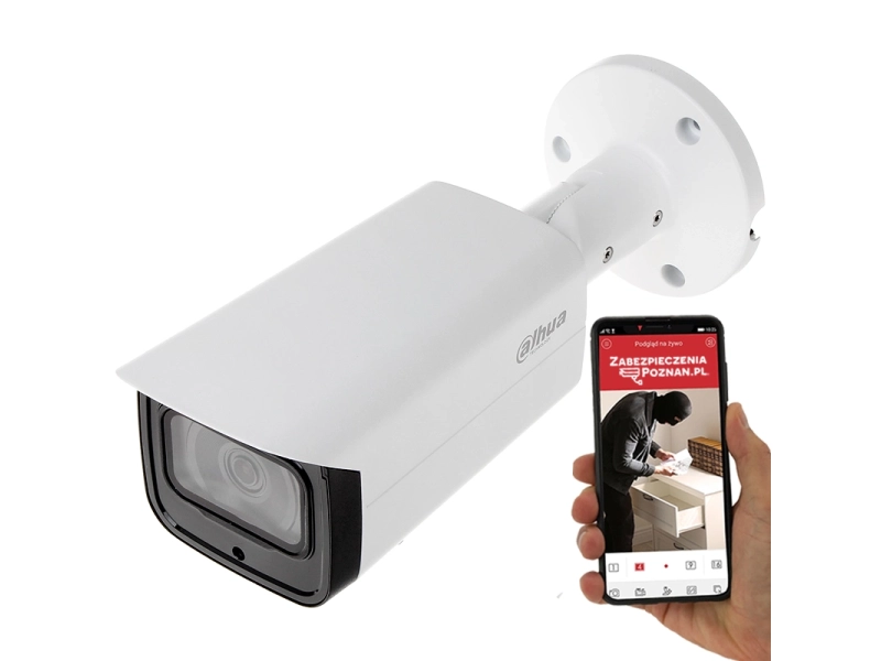 Kamera wandaloodporna IP DAHUA IPC-HFW4831T-ASE-0280B 8MPx Analityka IVS IR60 MicroSD Audio
