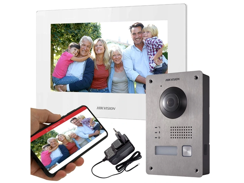Wideodomofon WiFi Hikvision DS-KIS703-P-W FULLHD 144° Android iOS