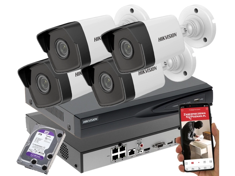 Kamery na dom jednorodzinny Hikvision IP DS-2CD1041G0-I/PL(2.8MM) 4Mpx PoE