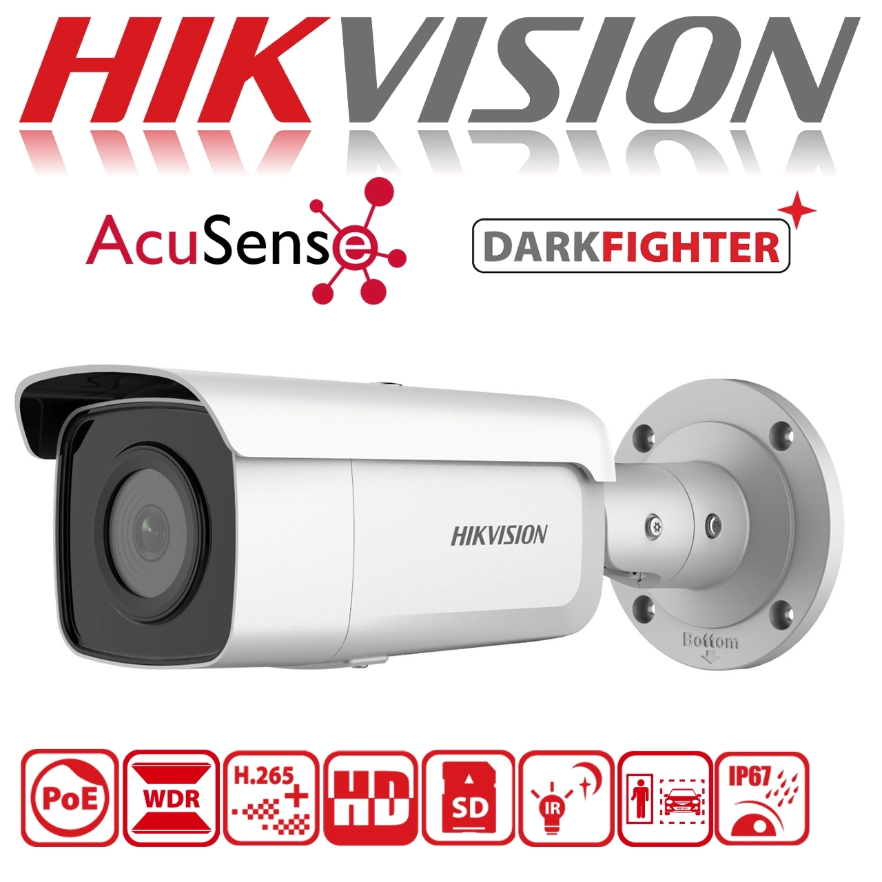 Kamera ZewnĘtrzna Ip Hikvision Ds 2cd2t26g2 2i 2 8mm C 2 Mpx Acusense Darkfighter Ir60m