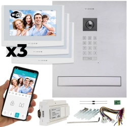 Skrzynka z wideodomofonem Vidos 2IP 3 monitory WiFi M200W-X + S204-SKM Podczerwień MicroSD Skrzynka z wideodomofonem Vidos 2IP 3 monitory WiFi M200W-X + S204-SKM Podczerwień MicroSD