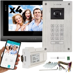 Wideodomofon 2IP 2 żyłowy na 4 monitory WiFi Vidos M200B-X + S204 Android Podczerwień MicroSD Wideodomofon 2IP 2 żyłowy na 4 monitory WiFi Vidos M200B-X + S204 Android Podczerwień MicroSD
