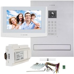 Skrzynka na listy z wideodomofonem Vidos 2IP dwużyłowym M200W + S204-SKM Podczerwień MicroSD