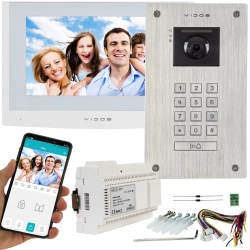 Wideodomofon Vidos 2IP na 2 przewody Monitor M200W-X + Stacja S204 Podczerwień MicroSD