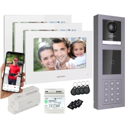 Wideodomofon 2-żyłowy Hikvision 3 Monitory Stacja Bramowa z KAMERĄ 2Mpx Podświetlanym SZYFRATOREM I CZYTNIKIEM KART ŻBLIŻENIOWYM Wideodomofon 2-żyłowy Hikvision 3 Monitory Stacja Bramowa z KAMERĄ 2Mpx Podświetlanym SZYFRATOREM I CZYTNIKIEM KART ŻBLIŻENIOWYM