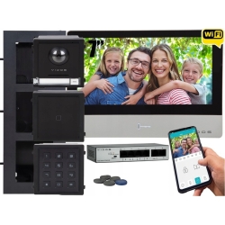 Zestaw modułowy jednorodzinny wideodomofon IP Vidos ONE M2020 A2000G/D/MF FullHD IPS Szyfrator Czytnik Zbliżeniowy Nadtynkowy