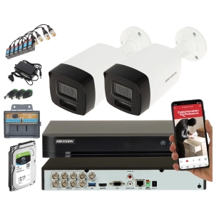 2 kamery na kabel koncentryczny Hikvision DS-2CE17K0T-LFS 2.8 mm 5MPx Smart Hybrid Light 2.8 mm