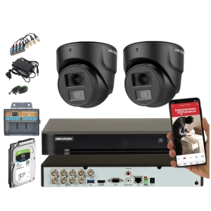 2 kamery z rejestratorem Acusense Hikvision DS-2CE70D0T-ITMF(2.8MM) 2.8 mm TurboHD