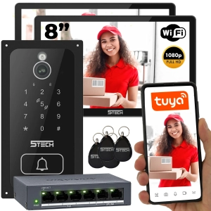 Wideodomofon zestaw 5TECH WIFI 8
