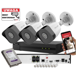 3 kamery do monitoringu domu IP Hikvision IPCAM-B5 5Mpx PoE