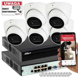 Kompletny monitoring Dahua IPC-HDW3841EM-S-0280B-S2 8MPX WizSense AI SSA MicroSD Mikrofon