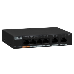Switch POE 6 portowy BCS-L-SP04G02G(II) 4x PoE, 2x LAN Moc 60W 14Gb/s