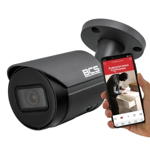 Grafitowa Kamera IP BCS 5MPx do domu BCS-L-TIP15FSR3-Ai1-G(2) Funkcje inteligentne Aplikacja Mikrofon MicroSD