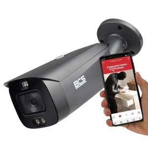 Kamera grafitowa IP BCS-L-TIP58FCR3L3-Ai1-G(2) 8MPx NightColor Odstraszanie Oświetlacz 30m MicroSD RTMP