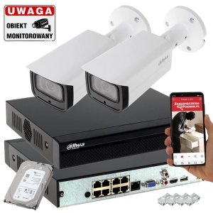 Monitoring 2 kamery zestaw IP Dahua 8MPx IPC-HFW4831T-ASE-0280B Analiza IVS