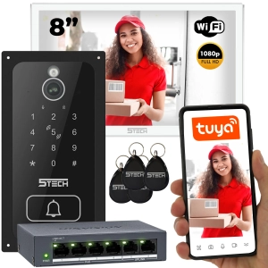 Wideodomofon zestaw 5TECH WIFI 8