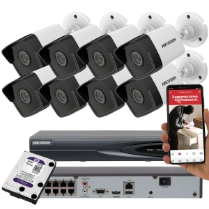 Zestaw 8 kamer do firmy Hikvision IP PoE DS-2CD1043G0-I (2.8MM) 4Mpx