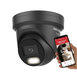 Kamera IP kopułowa 4K Hikvision DS-2CD2387G3-LIS2UY/SL BLACK 8Mpx ColorVu + Acusense + Smart Hybrid Light + Live Guard