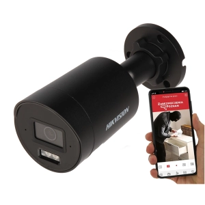 Kamera IP z podwójnym oświetlaczem Hikvision DS-2CD2047G2H-LIU/SL(eF) BLACK 4Mpx Smart Hybrid Light ColorVu Acusense Mikrofon MicroSD
