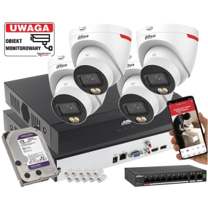Zestaw monitoringu Domu IP Dahua 4x IPC-HDW2849T-S-LED-0280B-PRO 8MPx WizSense WizColor SMD PLUS 4TB