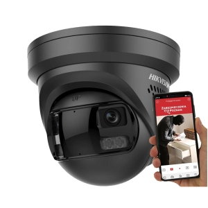 Kamera panoramiczna IP Hikvision DS-2CD2387G3P-LIS2UY/SL-BLACK (180°) 8MPx IR + LED Smart Hybrid Light / ColorVu 180°