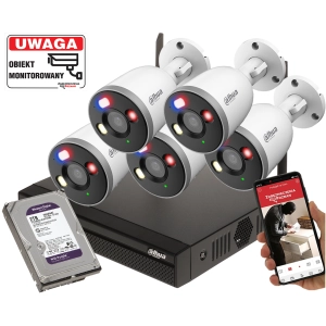 Zestaw monitoringu WiFi 5 kamer Dahua F5D-PV-0280B 5MPx Smart Dual Light, Mikrofon, Głośnik