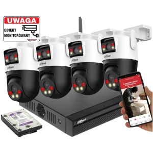 Zestaw 4 kamer WiFi Dahua 5MPx P5D-5F-PV-0280B/0600B Picoo Dual D1 Inteligentne śledzenie AI Smart Dual Illumination Alarm