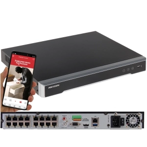 Monitoring magazynu rejestrator IP Hikvision POE na 16 kamer IP do 8Mpx