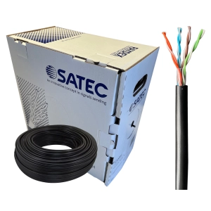 Skrętka przewód kabel zewnętrzny SATEC Raydex PE UTP kat.5E (skrętka 4x2xAWG24) 100m Czarny