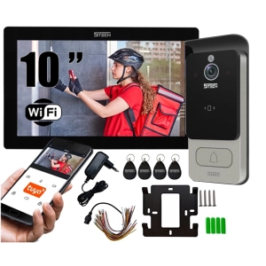 Wideodomofon 2-żyłowy na furtkę i bramę WiFi 5Tech 82228C Virgo monitor 10'' szeroki kąt widzenia 160°, czytnik zbliżeniowy Aplikacja Tyua