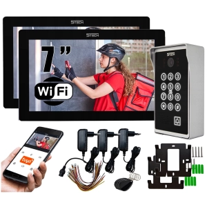 Wideodomofon WIFI 5tech IP 2 Monitory Verus 7" Furtka Brama Smartfon Czytnik Kart Zdjęcia