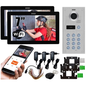 Wideodomofon WIFI 5tech 2 Monitory 7" Stacja 84222 Android iOS Czytnik Kart Kąt 170°