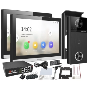 Wideodomofon Hikvision zestaw IP DS-KIS610-P/2 Kamera 2K 4Mpx WiFi Czytnik Breloków Mifare