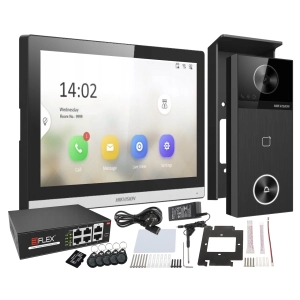 Wideodomofon Hikvision zestaw IP DS-KIS610-P Kamera 2K 4Mpx WiFi Czytnik Breloków Mifare