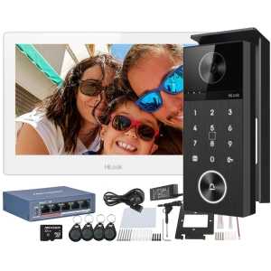 Wideodomofon IP HiLook by Hikvision zestaw IP-VIS-PRO-K-W Kamera 2K 4Mpx WiFi Szyfrator Czytnik Breloków Mifare