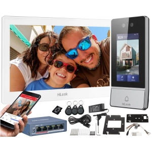 Wideodomofon IP HiLook by Hikvision zestaw IP-VIS-ULTRA-W Podówjna kamera 2x2 Mpx WiFi Szyfrator Czytnik Breloków Mifare