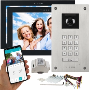 Wideodomofon podtynkowy 2 monitory Vidos M14B-X WiFi Stacja podtynkowa S14D Aplikacja
