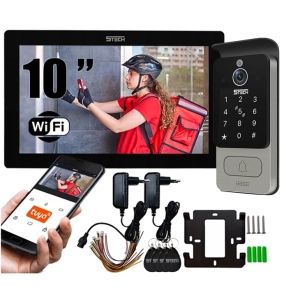 Wideodomofon do domu natynkowy WiFi 5Tech Verus 84228 Podświetlany szyfrator, kąt widzenia 160°, czytnik zbliżeniowy Aplikacja Tyua