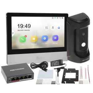 Wideodomofon Hikvision zestaw IP DS-KH8350-WTE1 + DS-KB8113-IME1(B) Kamera 2Mpx z regulowanym kątem widzenia