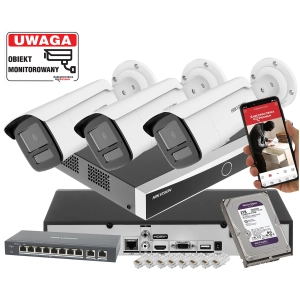 Zestaw 4 kamer IP DS-2CD2545FWD-I Hikvision 4 Mpx IR10