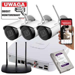 Monitoring domu 3 kamery WiFi 4MPx IPC-HFW1430DS-SAW-0280B Detekcja ruchu Mikrofon Aplikacja