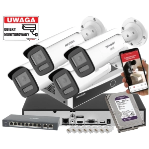 Zestaw 4 kamer IP DS-2CD2545FWD-I Hikvision 4 Mpx IR10