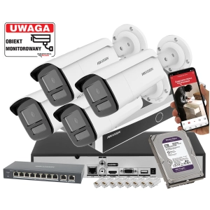 Zestaw 4 kamer IP DS-2CD2545FWD-I Hikvision 4 Mpx IR10