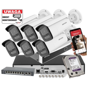Zestaw 4 kamer IP DS-2CD2545FWD-I Hikvision 4 Mpx IR10