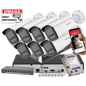 Zestaw 4 kamer IP DS-2CD2545FWD-I Hikvision 4 Mpx IR10