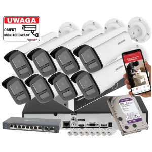 Zestaw 4 kamer IP DS-2CD2545FWD-I Hikvision 4 Mpx IR10